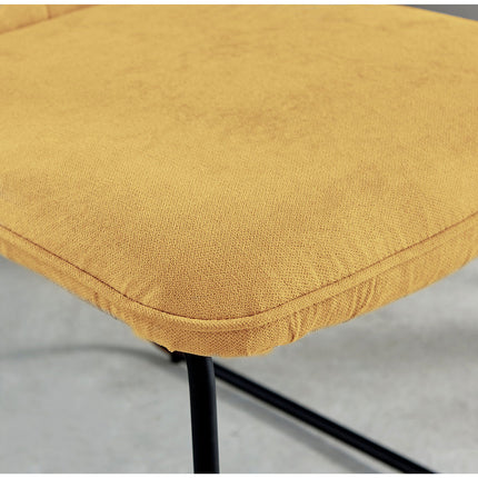Halle - Mustard Fabric Black Leg Dining Chair