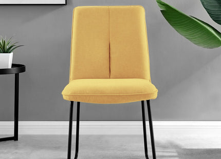 Avery - Extending Dining Table & Halle Mustard Fabric Dining Chairs