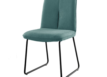 Halle - Turquoise Fabric Black Leg Dining Chair