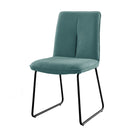 Halle - Turquoise Fabric Black Leg Dining Chair