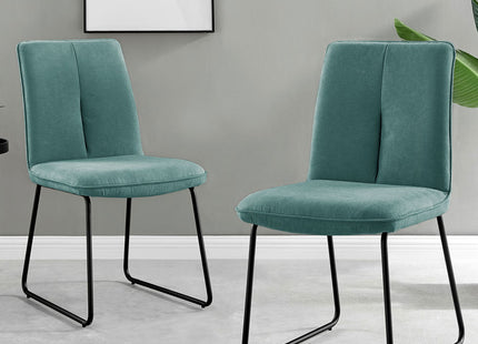 Halle - Turquoise Fabric Black Leg Dining Chair