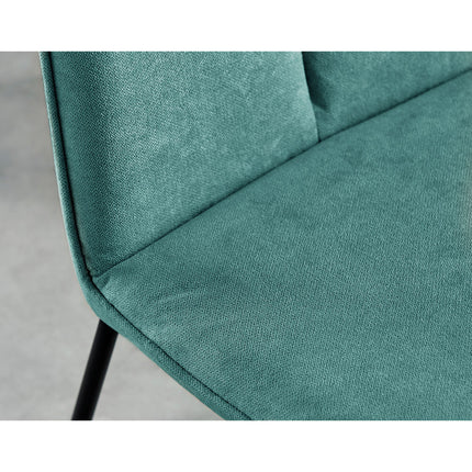 Halle - Turquoise Fabric Black Leg Dining Chair