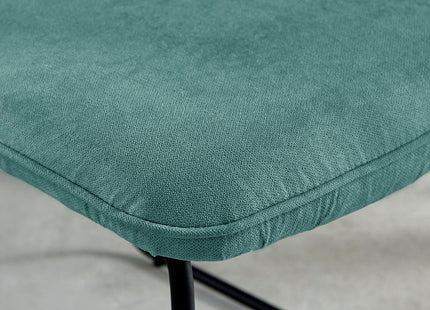 Kerry - Dark Oak Wood Effect Dining Table & 4 Halle Turquoise Fabric Dining Chairs