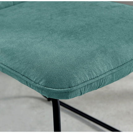 Halle - Turquoise Fabric Black Leg Dining Chair