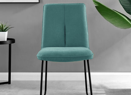 Avery - Extending Dining Table & Halle Turquoise Fabric Dining Chairs