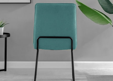 Kerry - Dark Oak Wood Effect Dining Table & 4 Halle Turquoise Fabric Dining Chairs