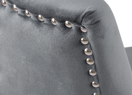 Hilton - Grey Velvet Upholstered Buttoned Dining Chair