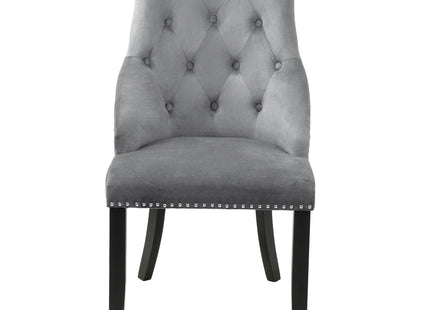 Hilton - Grey Velvet Upholstered Buttoned Dining Chair
