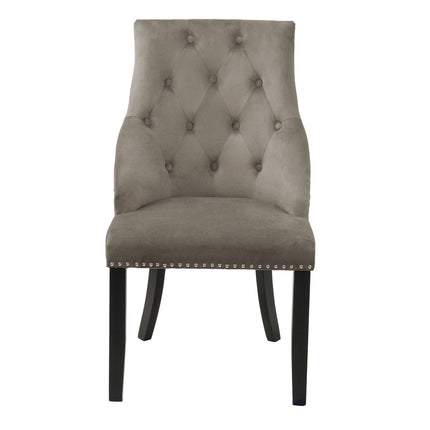 Hilton - Mink Velvet Upholstered Buttoned Dining Chair