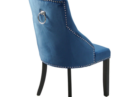 Hilton - Navy Blue Velvet Upholstered Buttoned Dining Chair