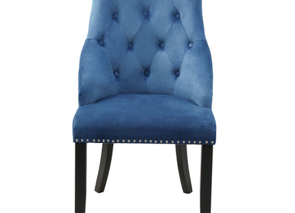 Hilton - Navy Blue Velvet Upholstered Buttoned Dining Chair