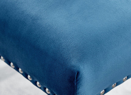 Hilton - Navy Blue Velvet Upholstered Buttoned Dining Chair
