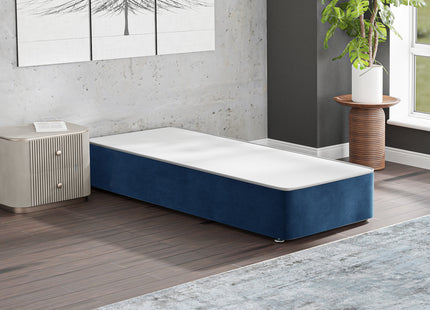 HL - Plush Blue Single Divan Base (3ft)