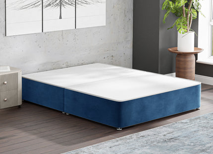 HL - Plush Blue Small Double Split Divan Base (4ft)