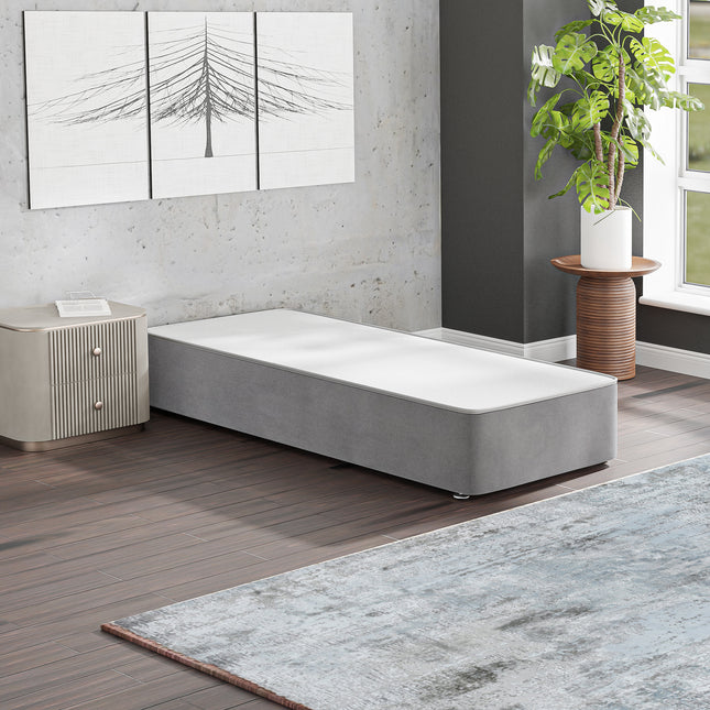 HL - Plush Silver Single Divan Base (3ft)