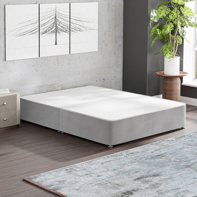 HL - Plush Silver Small Double Split Divan Base (4ft)