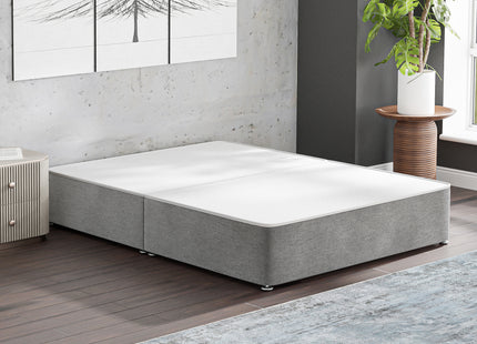 HL - Tweed Grey Small Double Split Divan Base (4ft)