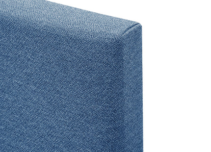 Close-up of Tweed Ocean upholstery on the HomeLee Plain 3ft Single Headboard