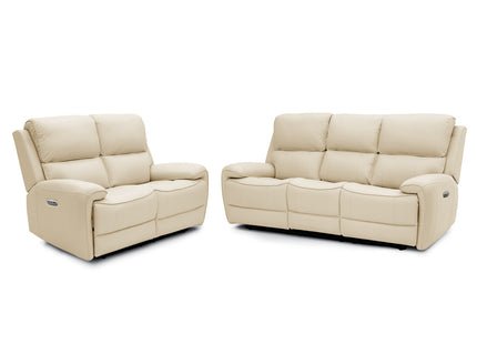 Intel - 3+2 Cream Electric Recliner with Heated Seats & Massage