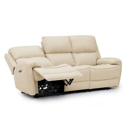 Intel - 3+2 Cream Electric Recliner with Heated Seats & Massage