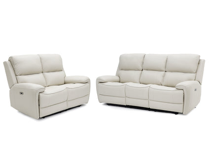 Intel - 3+2 Cream Electric Recliner with Drinks Tray
