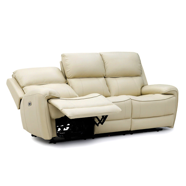 Intel - 3+2 Beige Electric Recliner with Drinks Tray and Built-In Bluetooth Speakers