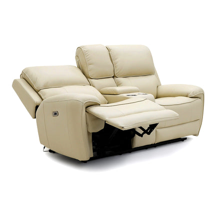 Intel - 3+2 Beige Electric Recliner with Drinks Tray and Built-In Bluetooth Speakers