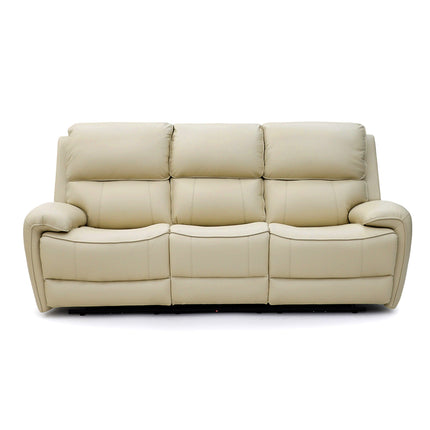 Intel - 3+2 Beige Electric Recliner with Drinks Tray and Built-In Bluetooth Speakers