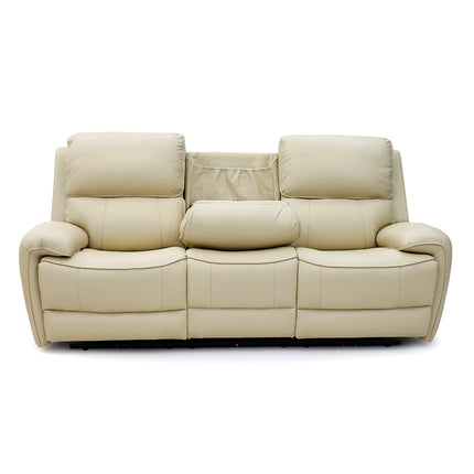 Intel - 3+2 Beige Electric Recliner with Drinks Tray and Built-In Bluetooth Speakers
