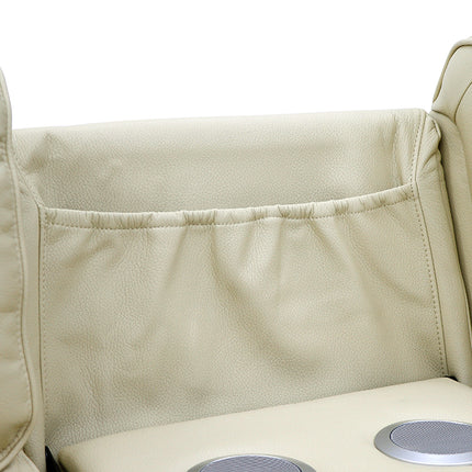Intel - 3+2 Beige Electric Recliner with Drinks Tray and Built-In Bluetooth Speakers