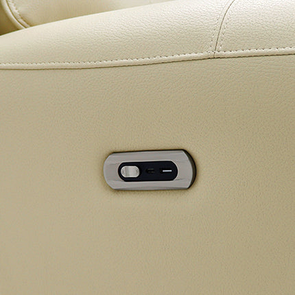 Intel - 3+2 Beige Electric Recliner with Drinks Tray and Built-In Bluetooth Speakers