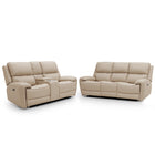 Intel - 3+2 Sand Electric Recliner with Drinks Tray