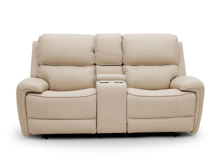 Intel - 3+2 Sand Electric Recliner with Drinks Tray