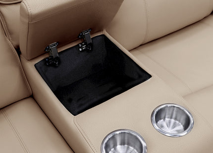 Intel - 3+2 Sand Electric Recliner with Drinks Tray
