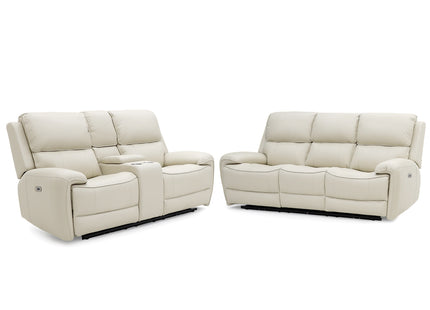 Intel - 3+2 Cream Electric Recliner with Drinks Tray