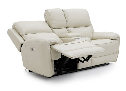 Intel - 3+2 Cream Electric Recliner with Drinks Tray