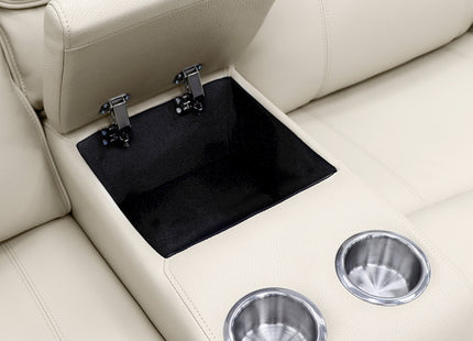 Intel - 3+2 Cream Electric Recliner with Drinks Tray