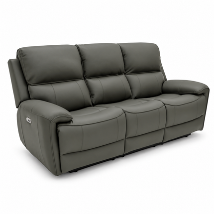 Intel - 3+2 Grey Electric Recliner with Drinks Tray