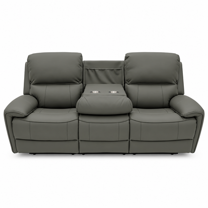 Intel - 3+2 Grey Electric Recliner with Drinks Tray