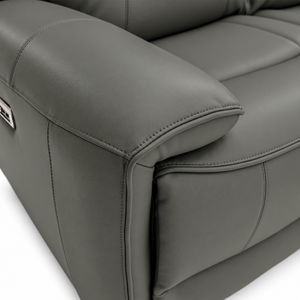 Intel - 3+2 Grey Electric Recliner with Drinks Tray