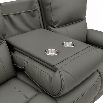 Intel - 3+2 Grey Electric Recliner with Drinks Tray