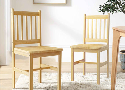 Jaya Natural Dining Chair - Set of 2 Chairs