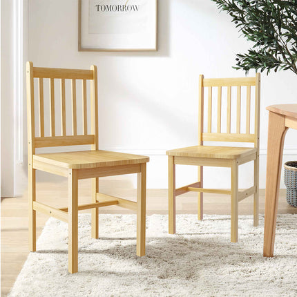 Jaya Natural Dining Chair - Set of 2 Chairs