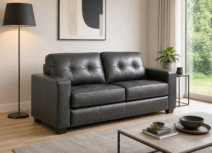 Jessica - Black 3 Seater Sofa
