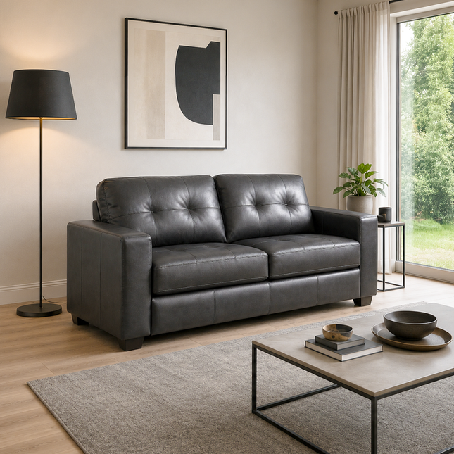 Jessica - Black 3 Seater Sofa