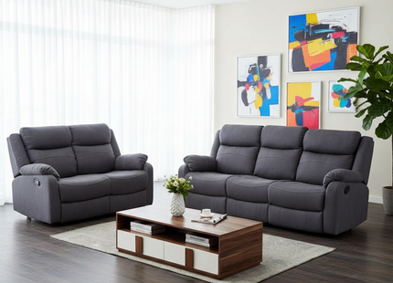 Jonas 3+2 Reclining Suite Dark Grey