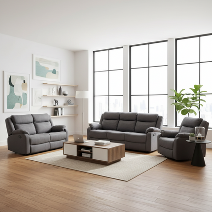 Jonas 3+2+1 Suite Dark Grey