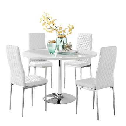 Jumbo Pod - White High Gloss Dining Table & 4 Studio Chairs