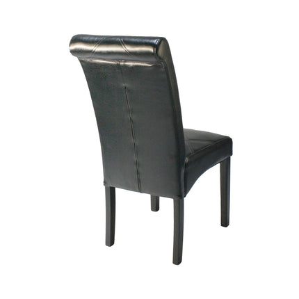 Lily - Black PU Buttoned Dining Chair