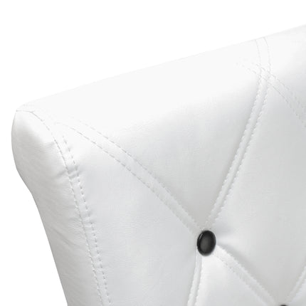 Lily - White PU Buttoned Dining Chair